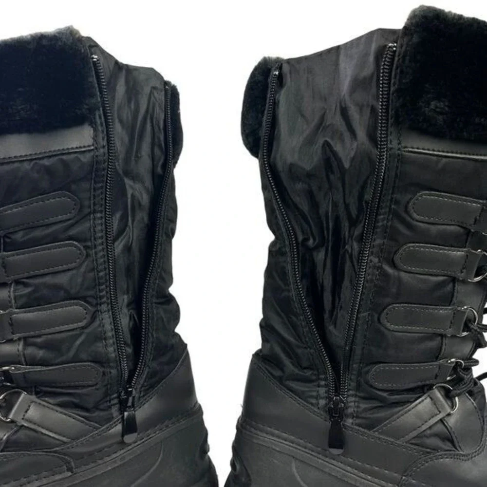 Dream Pairs Tapanz-1‎ Winter Boots Black Thinsulate Faux Fur Snow Hiking Women 8
